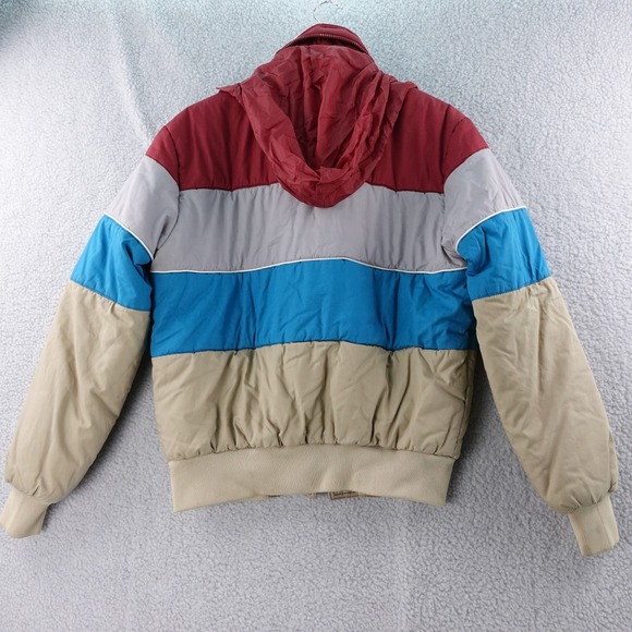 Vintage 80s Mens L OP Ocean Pacific Color Block Puffer Jacket Weather Wear Snow‎ - Picture 2 of 9